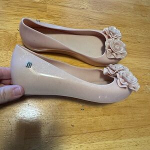 Mini Melissa Pink Floral Loafers